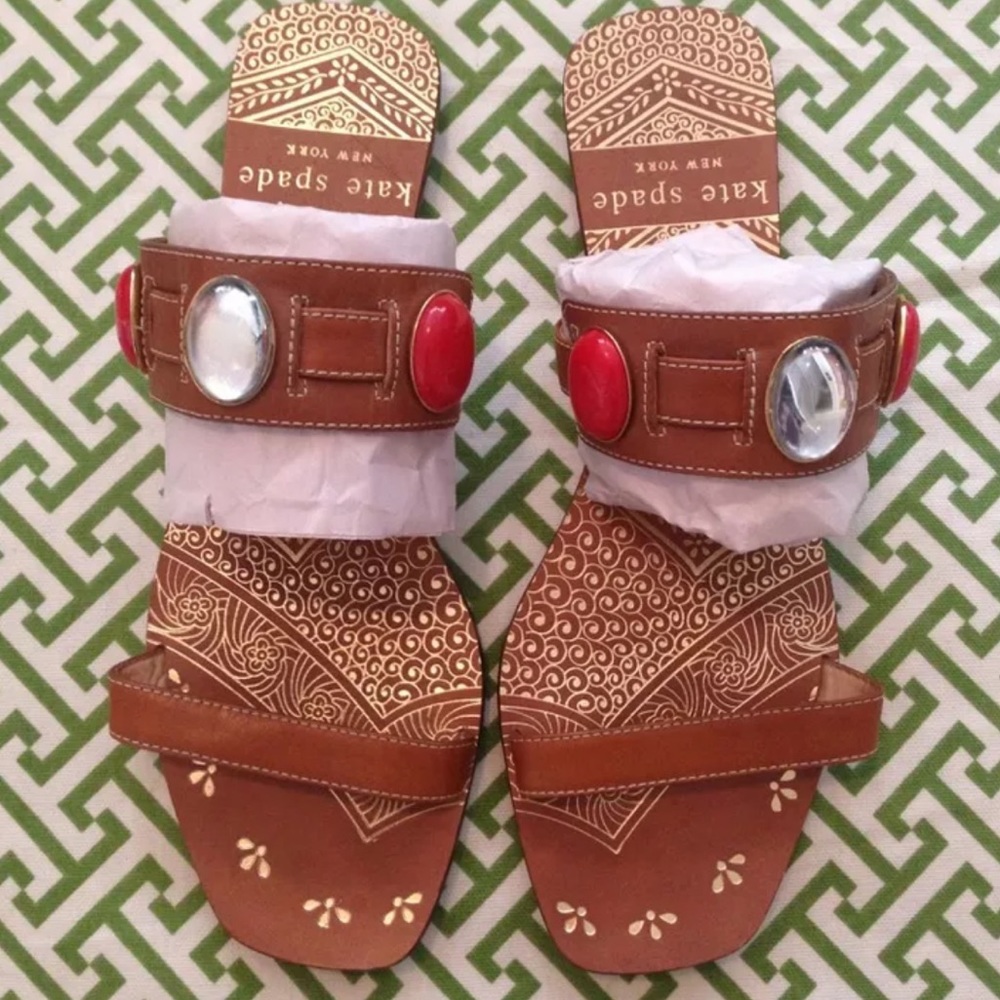 Kate Spade Slide Sandals ~ Sz 7 ~ Boho Hindu Moroccan Gypsy Style ~ Worn Once!